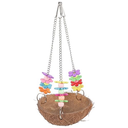 GANAZONO Papageien-hängenest Vogelkäfig-schaukelbett Natürliche Kokosnussschale Vogelhängematte Für Vögel Spielzeug Zufällige Farbe von GANAZONO