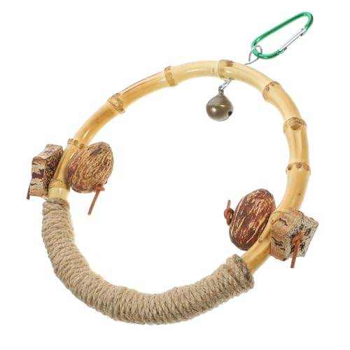 GANAZONO Schaukel Aus Holz Für Vögel Vogelspielzeug Für Sittiche Nymphensittichzubehör Vogelkäfig Spielzeug Papageienständer Hänge-schaukel Für Große Vogelkäfige Robust Und von GANAZONO