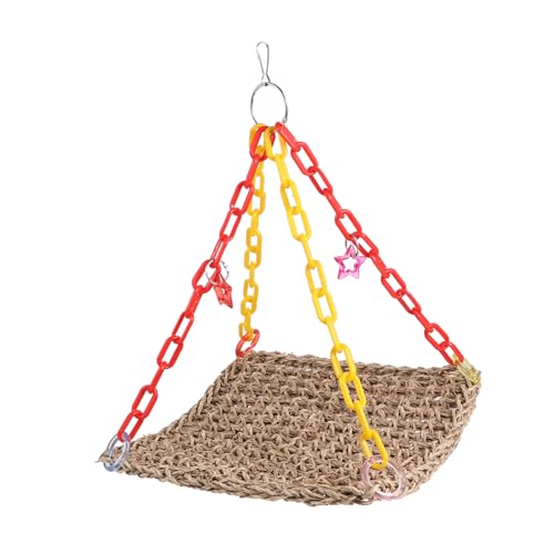 GANAZONO Pet Parrot Chewing Toy Handgefertigtes Atmungsaktives Grasspielzeug Für Papageien Zum Kauen Und Schwingen Im Käfig Für Kleine Vögel Wie Sittiche Und Nymphensittiche von GANAZONO