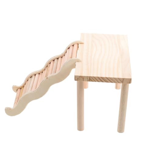 GANAZONO Plattform für Hamster Haustierkletterleiter aus Holz Hamsterspielzeug zum Klettern Plattformen für Hamster Rattenkäfig Hamster Holzplattform mit Leiter Tierleiter hölzern von GANAZONO