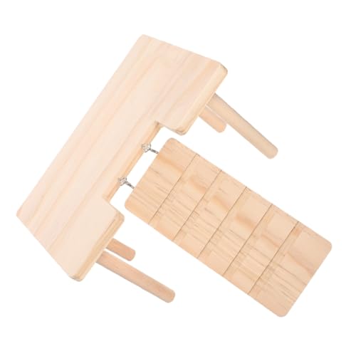 GANAZONO Plattform für Hamsterkäfige Holztunnel für Hamster Esstisch für Hamster Hamster-Tunnel- Hamster -Käfigmöbel Plattform für Haustieraktivitäten Hamstertreppe hölzern Beige von GANAZONO
