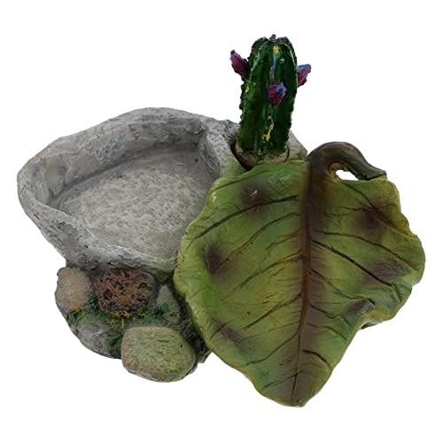 GANAZONO Reptilien-Futter Und Wasserbehälter Aus Resin Für Schildkröten Eidechsen Schlangen Und Andere Haustiere Leicht Zu Reinigen rutschfest Stabil Dem Tisch Verschiedene Designs von GANAZONO