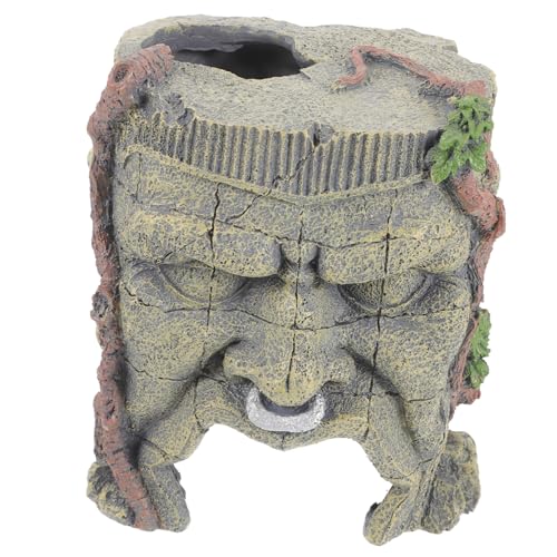 GANAZONO Resin Reptilien Versteck Höhle Schildkröten Basking Plattform Aquarium Dekoration Simulation Felsen Terrarium Versteck für Wasserschildkröten Eidechsen Frösche und Schlangen von GANAZONO