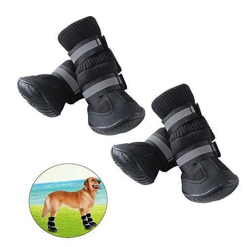 GANAZONO Schuhe Für Hunde Hund Groß Haustier Stiefeletten Hundestiefel Zehengreifer Für Hunde Hündchen Regenstiefel Für Hunde Regenmantel Pfoten Hundeschuhe Black GANAZONO Schuhe Für Hunde Hund Groß Haustier Stiefeletten Hundestiefel Zehengreifer Für Hunde Hündchen Regenstiefel Für Hunde Regenmantel Pfoten Hundeschuhe Black von GANAZONO