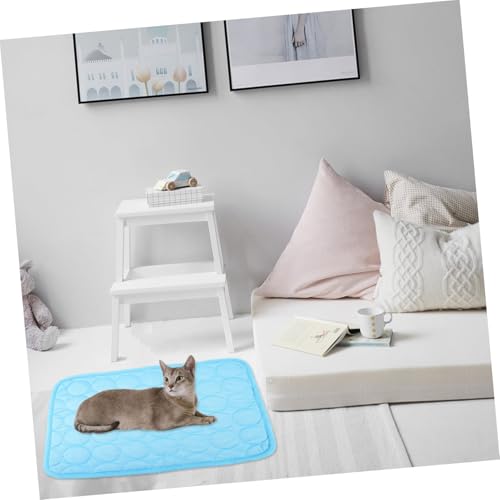 GANAZONO Selbstkühlende Haustier Kühlmatte aus EIS Seide mit Schichten Wasserabsorbierend rutschfest Waschbar Atmungsaktiv als Hunde Kühlkissen und Katzentoilette Xs von GANAZONO