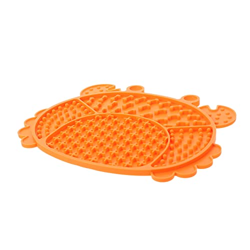 GANAZONO Silikon Hundeschleckmatte Slow Feeder rutschfest Langlebig Anti schlingnapf für Welpen und Katzen zur Gesunden Futteraufnahme und Futterkontrolle in Orange von GANAZONO