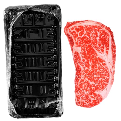 GANAZONO Simuliertes Steak Kauspielzeug Für Hunde Squeaky Spielzeug Für Kleine Und Mittelgroße Hunde Zum Kauen Zahnpflege Realistisches Design Fördert Das Spielverhalten von GANAZONO