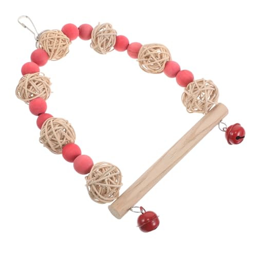 GANAZONO Holzschaukel Für Vögel Mit Glocken Rattan- Spielzeug Für Papageien Und Sittiche Dekorative Käfigeinrichtung Für Komfortables Zuhause Strapazierfähig Und Unterhaltsam GANAZONO Holzschaukel Für Vögel Mit Glocken Rattan- Spielzeug Für Papageien Und Sittiche Dekorative Käfigeinrichtung Für Komfortables Zuhause Strapazierfähig Und Unterhaltsam von GANAZONO