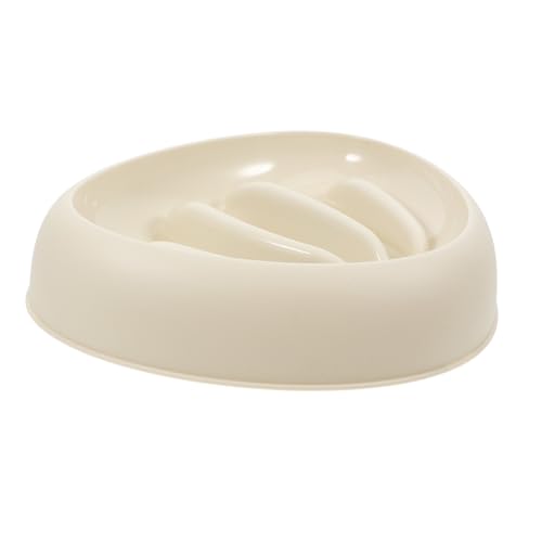 GANAZONO Slow-Food-Napf für Hunde Langsamer Futternapf Plastikhundschalen Katzenfutter-Puzzle Langsamer Futterspender für Katzen Langsam Essen Ziergericht Hundefutterschalen pp Beige von GANAZONO