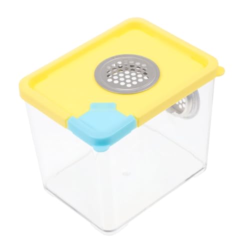 GANAZONO Transparente Reptilienbox aus Robustem mit Belüftungslöchern Praktische Futter Zuchtbox für Spinnen und Insekten Sichere Terrarienbox für Haustiere Deckelfarbe Zufällige Farbe von GANAZONO