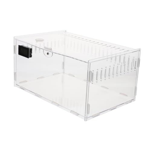 GANAZONO Transparente Reptilienbox aus Tragbarer Schlangenkäfig mit Temperatur und Feuchtigkeitsanzeige für Geckos Schlangen Taranteln und Andere von GANAZONO
