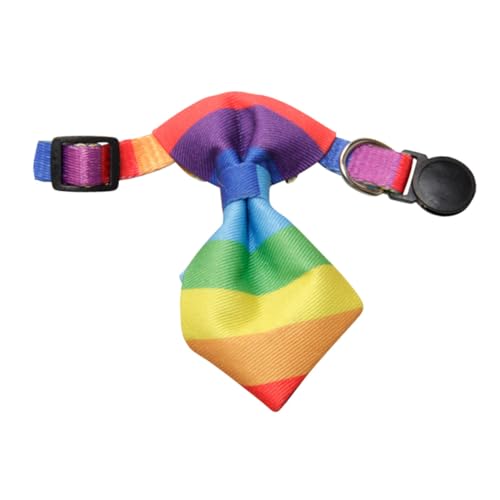 GANAZONO Verstellbares Hundehalsband mit Regenbogen Fliege Leichtes Dekoratives Katzen Welpenhalsband Komfortabel und Geeignet für Partys Hochzeiten Festival zubehör von GANAZONO