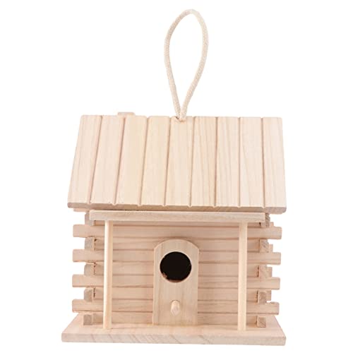 GANAZONO Vogelnest Aus Holz Vogelhüttenbett Holzhüttenstil Sicher Und Bequem Für Kanarienvögel Papageien Lerchen Und Andere Vögel Dekoration Handwerk Für Vögel Im Freien Zubehör von GANAZONO