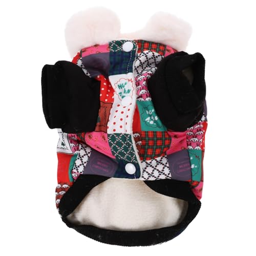 GANAZONO Wintermantel Hund mit Dickem Warmem Futter Wasserabweisend Modisch Weihnachtlich für Kleine Hunde Alltag Spaziergänge Jogging Helles Design Bequem Pflegeleicht Langlebig von GANAZONO