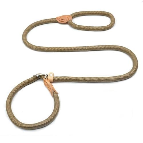 GANDUNQI Dickes Hundeseil, Zugseil, mittelgroße und große Hunde, explosionssicher, einteilige Hundeleine, kleine, mittelgroße und große Hunde, verstellbares Traktionsseil, Beige, 0,8 cm von GANDUNQI