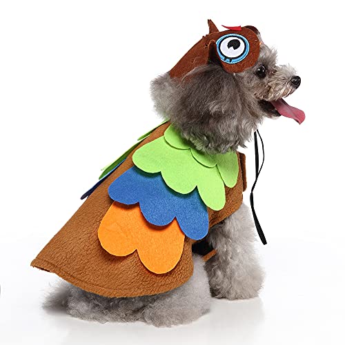 GANDUNQI Niedliches Eule Cosplay Hundekostüm Katzenkostüm, Haustier Halloween Cosplay Umhang, Weihnachtstag Dress Up Haustier Kleidung, Lustige Eule Lustiges Kostüm für die meisten Welpen Katzen von GANDUNQI