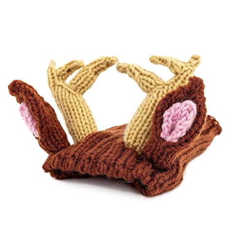 Rentier-Kostüm für Hunde und Katzen, warm, keine Klappe, Ohrwickel-Kapuze für Haustiere, Hunde-Outfit für Winter, Halloween, Weihnachten und Neujahr, weiche Garn-Ohrenschützer – Hirschgeweih Rentier-Kostüm für Hunde und Katzen, warm, keine Klappe, Ohrwickel-Kapuze für Haustiere, Hunde-Outfit für Winter, Halloween, Weihnachten und Neujahr, weiche Garn-Ohrenschützer – Hirschgeweih von GANDUNQI