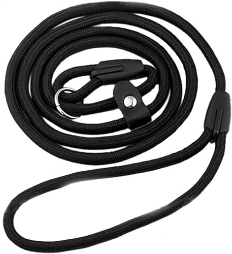 Black of Dog Leash Pet Nylon Rope Training Leash Slip Lead Strap Adjustable Traction Collar Training and Behavior Aids von GANPUB