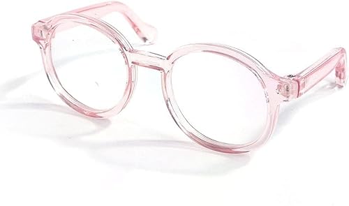 Niedliche Brille für Haustiere, Hunde, klare Gläser, Retro-Brille, Foto-Requisiten, transparente Katzensonnenbrille für kleine Hunde, Katzen, Cosplay, Bekleidungszubehör (Rosa) von GANPUB