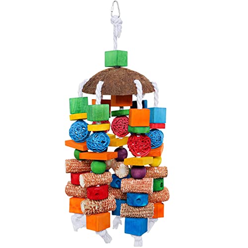 GANYKQ Papagei Kaublöcke Groß Holz Spielzeug Vogel Reißen Am Besten für Aras African Nymphensittiche Conures Kakadus GANYKQ Papagei Kaublöcke Groß Holz Spielzeug Vogel Reißen Am Besten für Aras African Nymphensittiche Conures Kakadus von GANYKQ
