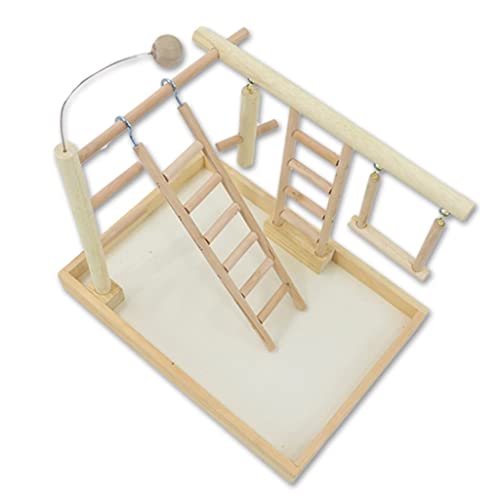 GANYKQ Vogelschaukel Papageien Käfig Spielzeug Schaukel Holzleiter Training für kleine Größe Vögel Papageien Spielständer GANYKQ Vogelschaukel Papageien Käfig Spielzeug Schaukel Holzleiter Training für kleine Größe Vögel Papageien Spielständer von GANYKQ