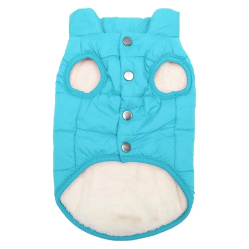 GANYKQ Winter-Hundemantel, pelziges Futter, einfarbig, winddicht, Hundemantel, Welpen-Kostüm, leicht zu tragen von GANYKQ