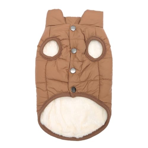 GANYKQ Winter-Hundemantel, pelziges Futter, einfarbig, winddicht, Hundemantel, Welpen-Kostüm, leicht zu tragen GANYKQ Winter-Hundemantel, pelziges Futter, einfarbig, winddicht, Hundemantel, Welpen-Kostüm, leicht zu tragen von GANYKQ