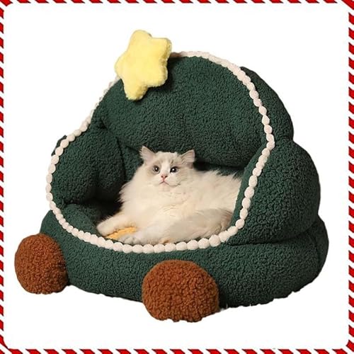 Weihnachtliches warmes Katzenbett, weiches warmes Haustierhaus, Plüsch, abnehmbare Haustier-Komfortmatte, Winterdekoration, Haustierbett, Höhle für Katze, Hund, für kleine Katzen und Hunde Weihnachtliches warmes Katzenbett, weiches warmes Haustierhaus, Plüsch, abnehmbare Haustier-Komfortmatte, Winterdekoration, Haustierbett, Höhle für Katze, Hund, für kleine Katzen und Hunde von GAOCUNBING