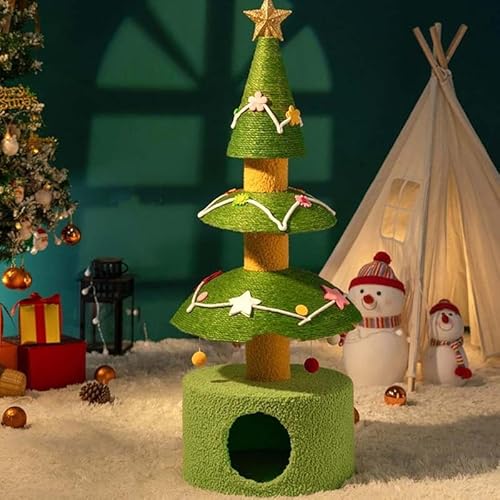GAOCUNBING Weihnachtsbaum Groß Katzenkratzbaum, Holz Kratzbaum Sisal Baum Hoch Mit Teaser Ball für Katzen GAOCUNBING Weihnachtsbaum Groß Katzenkratzbaum, Holz Kratzbaum Sisal Baum Hoch Mit Teaser Ball für Katzen von GAOCUNBING