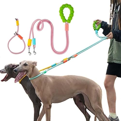 Zugseil für Hunde, 1,8 m, Doppelschnalle mit Halsband, bequem, nicht eng um den Hals, geflochtenes Seil für mittelgroße und große Hunde, Rosa Zugseil für Hunde, 1,8 m, Doppelschnalle mit Halsband, bequem, nicht eng um den Hals, geflochtenes Seil für mittelgroße und große Hunde, Rosa von GAOCUNBING