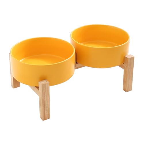 Erhöhtes Keramik-Hundenapf-Set mit stabilem Holzständer, rutschfestes Design, Doppelnapf, Wasserfutter, Futterstation für Haustiere, erhöhter Futternapf Erhöhtes Keramik-Hundenapf-Set mit stabilem Holzständer, rutschfestes Design, Doppelnapf, Wasserfutter, Futterstation für Haustiere, erhöhter Futternapf von GAOFESA