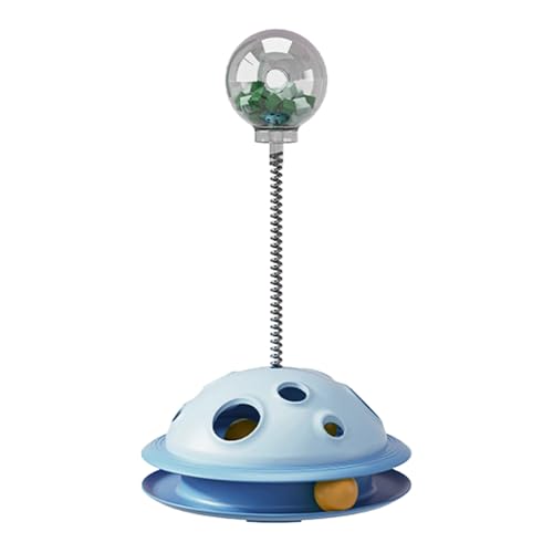 GAOFESA Interaktives Spielzeug Slow Feeder mit Teasing Track Base Tischtennis Multifunktionales Teasing Spielzeug Katzen Feeder Spielzeug von GAOFESA