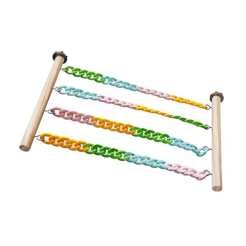 GAOFESA Interaktives Zuckergleiter Übungsspielzeug aus Holz, Klettergerüst, bunte Kettenschaukel, Hängeregal für Käfig, Unterhaltung, Kleintiere, Kletterübungsspielzeug von GAOFESA