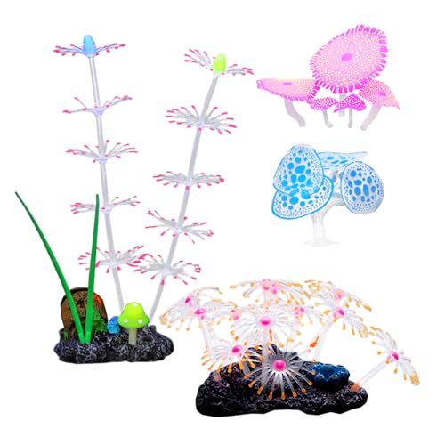 GAOINTELL Packung Von 4 Fluoreszenzfarben Künstliche Korallen Für Aquarienliebhaber Und Wohnkendezarben Detailliert Und Verblüffend Resistent von GAOINTELL