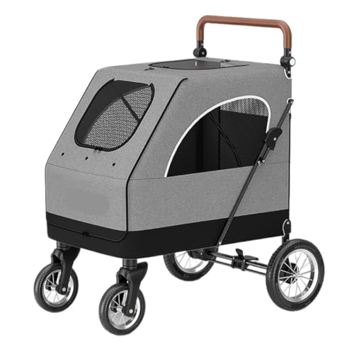 GAOJUNAN Hundewagen Hunde Kinderwagen Faltbarer Hunde-Kinderwagen, Haustier-Kinderwagen, Reiseträger, Atmungsaktiver Kinderwagen Mit 4 Rädern, Verstellbarer Griff Hundebuggy Hunderollstuhl GAOJUNAN Hundewagen Hunde Kinderwagen Faltbarer Hunde-Kinderwagen, Haustier-Kinderwagen, Reiseträger, Atmungsaktiver Kinderwagen Mit 4 Rädern, Verstellbarer Griff Hundebuggy Hunderollstuhl von GAOJUNAN