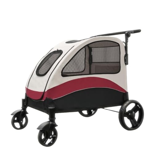 GAOJUNAN Hundewagen Hunde Kinderwagen Faltbarer Hundewagen Für Hunde, Zusammenklappbar, Mit Verstellbarem Griff, Für Kleine Und Mittelgroße Hunde Und Katzen Hundebuggy Hunderollstuhl GAOJUNAN Hundewagen Hunde Kinderwagen Faltbarer Hundewagen Für Hunde, Zusammenklappbar, Mit Verstellbarem Griff, Für Kleine Und Mittelgroße Hunde Und Katzen Hundebuggy Hunderollstuhl von GAOJUNAN