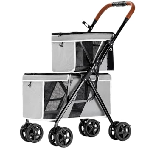 Hundewagen Hunde Kinderwagen Doppelter Hunde-Kinderwagen, Faltbarer Haustier-Kinderwagen Für 2 Kleine Mittelgroße Hunde Und Katzen Auf Rädern, Katzen-Kinderwagen Für Reisen Hundebuggy Hunderollstuhl(B Hundewagen Hunde Kinderwagen Doppelter Hunde-Kinderwagen, Faltbarer Haustier-Kinderwagen Für 2 Kleine Mittelgroße Hunde Und Katzen Auf Rädern, Katzen-Kinderwagen Für Reisen Hundebuggy Hunderollstuhl(B von GAOJUNAN