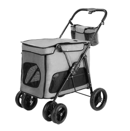 Hundewagen Hunde Kinderwagen Faltbarer Haustier-Kinderwagen Mit 4 Rädern, Tragbarer Hunde-Kinderwagen Mit Aufbewahrungstasche, Katzen-Kinderwagen Für Mittelgroße Kleine Hunde Und Katzen Hundebuggy Hun von GAOJUNAN