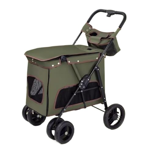 Hundewagen Hunde Kinderwagen Faltbarer Haustier-Kinderwagen Mit 4 Rädern, Tragbarer Hunde-Kinderwagen Mit Aufbewahrungstasche, Katzen-Kinderwagen Für Mittelgroße Kleine Hunde Und Katzen Hundebuggy Hun von GAOJUNAN