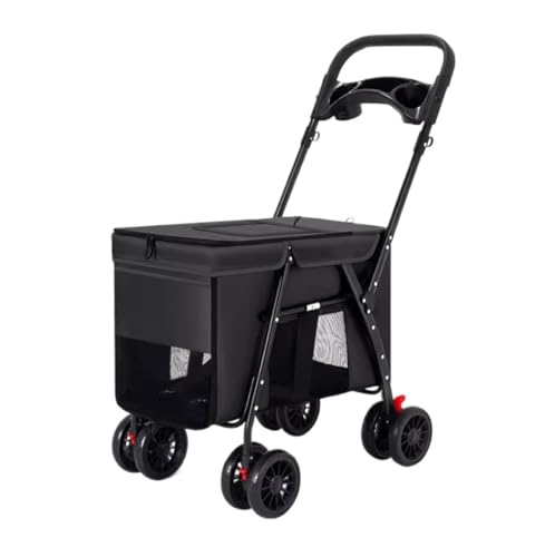 Hundewagen Hunde Kinderwagen Faltbarer Haustier-Kinderwagen Mit 4 Rädern, Tragbarer Hunde-Kinderwagen Mit Getränkehalter, Katzen-Kinderwagen Für Mittelgroße Hunde Und Katzen Hundebuggy Hunderollstuhl( von GAOJUNAN