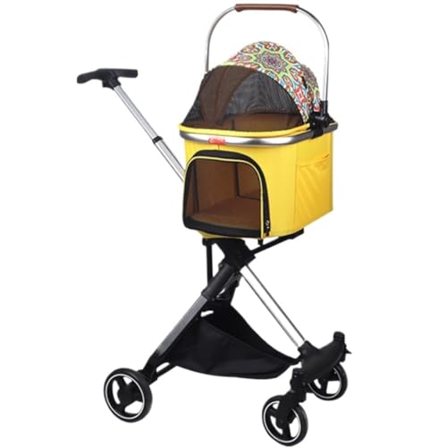Hundewagen Hunde Kinderwagen Faltbarer Katzen- Und Hunde-Haustier-Kinderwagen Für Mittelgroße Und Kleine Hunde, Katzen-Kinderwagen, Abnehmbarer Trägerkorb Für Welpen Hundebuggy Hunderollstuhl(Yellow) Hundewagen Hunde Kinderwagen Faltbarer Katzen- Und Hunde-Haustier-Kinderwagen Für Mittelgroße Und Kleine Hunde, Katzen-Kinderwagen, Abnehmbarer Trägerkorb Für Welpen Hundebuggy Hunderollstuhl(Yellow) von GAOJUNAN