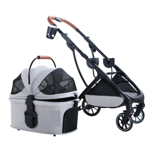 Hundewagen Hunde Kinderwagen Haustier-Kinderwagen, Zusammenklappbarer Katzen-Kinderwagen, Getränkehalter, Reise-Hunde-Kinderwagen Mit Abnehmbarem Träger Für Mittelgroße Und Kleine Hunde Hundebuggy Hun Hundewagen Hunde Kinderwagen Haustier-Kinderwagen, Zusammenklappbarer Katzen-Kinderwagen, Getränkehalter, Reise-Hunde-Kinderwagen Mit Abnehmbarem Träger Für Mittelgroße Und Kleine Hunde Hundebuggy Hun von GAOJUNAN