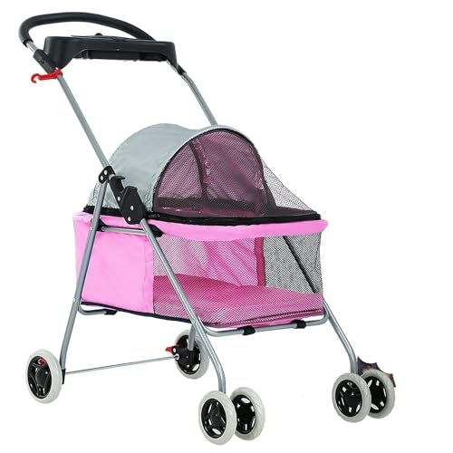 Hundewagen Hunde Kinderwagen Haustier-Kinderwagen Für Mittelgroße Und Kleine Hunde, 4 Räder, Zusammenklappbarer Tragbarer Katzen- Und Hunde-Kinderwagen Mit Getränkehaltern, Abnehmbarer Innenfutter Hun Hundewagen Hunde Kinderwagen Haustier-Kinderwagen Für Mittelgroße Und Kleine Hunde, 4 Räder, Zusammenklappbarer Tragbarer Katzen- Und Hunde-Kinderwagen Mit Getränkehaltern, Abnehmbarer Innenfutter Hun von GAOJUNAN