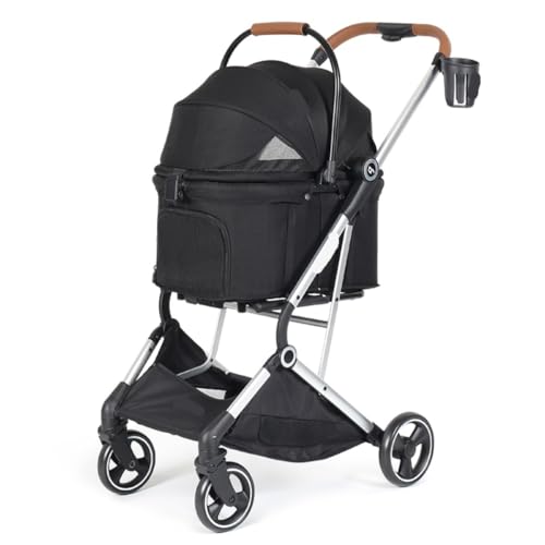 Hundewagen Hunde Kinderwagen Hunde-/Katzen-Haustier-Kinderwagen, Schnell Zusammenklappbarer Hunde-Kinderwagen Für Kleine, Mittelgroße Haustier-Ausrüstungs-Kinderwagen, 44 Lbs Tragfähigkeit Hundebuggy von GAOJUNAN