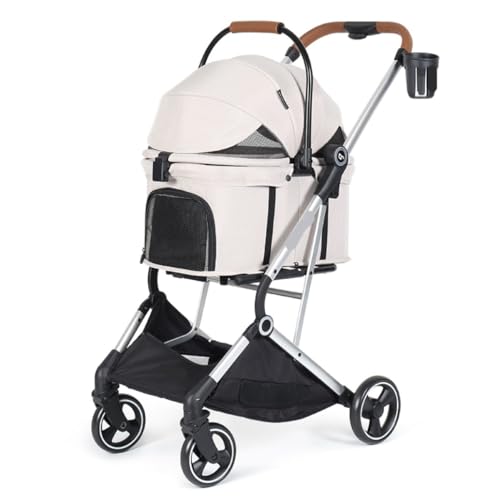 Hundewagen Hunde Kinderwagen Hunde-/Katzen-Haustier-Kinderwagen, Schnell Zusammenklappbarer Hunde-Kinderwagen Für Kleine, Mittelgroße Haustier-Ausrüstungs-Kinderwagen, 44 Lbs Tragfähigkeit Hundebuggy von GAOJUNAN