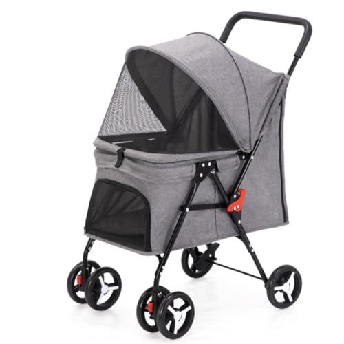 Hundewagen Hunde Kinderwagen Reise-Haustier-Kinderwagen, Zusammenklappbarer Hunde-Kinderwagen, Katzen-Kinderwagen, Faltbarer Welpen-Kinderwagen Für Kleine Mittelgroße Hunde Und Katzen Hundebuggy Hunde von GAOJUNAN