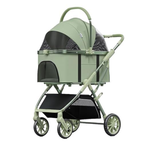 Hundewagen Hunde Kinderwagen Zusammenklappbarer Hunde-Kinderwagen Mit Rädern, Reise-Haustier-Katzen-Kinderwagen Mit Aufbewahrungskorb, Welpen-Kinderwagen Für Mittelgroße Und Kleine Haustiere Hundebugg von GAOJUNAN
