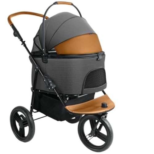 Hundewagen Hunde Kinderwagen Zusammenklappbarer Reise-Hunde-Kinderwagen Für Haustiere Und Katzen, 2-in-1-Reise-Haustier-Kinderwagen Mit Abnehmbarem Wagen Für Kleine Und Mittelgroße Hunde Hundebuggy Hu von GAOJUNAN