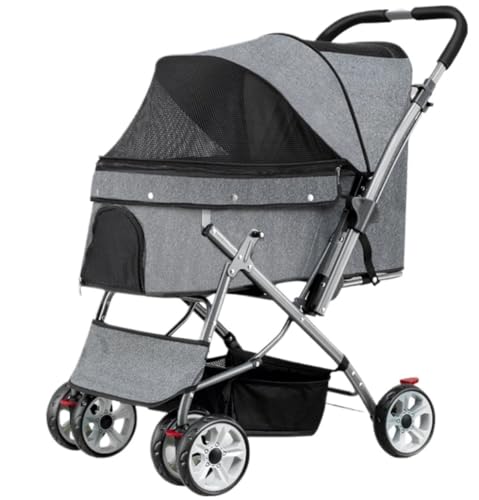 Hundewagen Hunde Kinderwagen Zusammenklappbarer Reise-Hunde-Kinderwagen Mit Rädern, Haustier-Katzen-Kinderwagen Mit Aufbewahrungskorb Und Tasche, Welpen-Kinderwagen Für Mittelgroße Und Kleine Haustier Hundewagen Hunde Kinderwagen Zusammenklappbarer Reise-Hunde-Kinderwagen Mit Rädern, Haustier-Katzen-Kinderwagen Mit Aufbewahrungskorb Und Tasche, Welpen-Kinderwagen Für Mittelgroße Und Kleine Haustier von GAOJUNAN