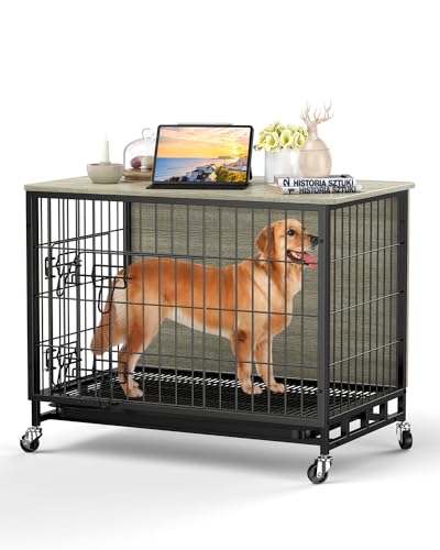 2024 Hundekäfig-Möbel, kompakte 69,1 cm große kleine Hundehütte mit Zwei Eingängen trifft auf eleganten Beistelltisch, mühelose Wartung, kaufest, einfache Mobilität für gemütliche Räume, rustikales von GAOMON